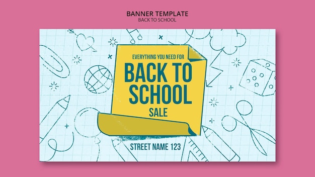 Gratis PSD bannermalplaatje voor terug naar school