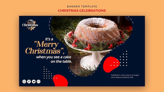 Bannermalplaatje voor traditionele kerstdesserts