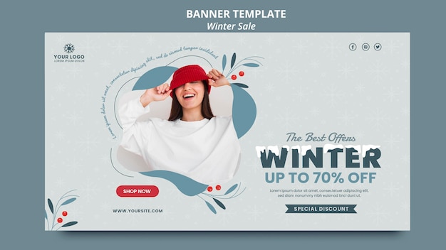 Gratis PSD bannermalplaatje voor winterverkoop