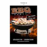 Gratis PSD barbecue sjabloon poster a4