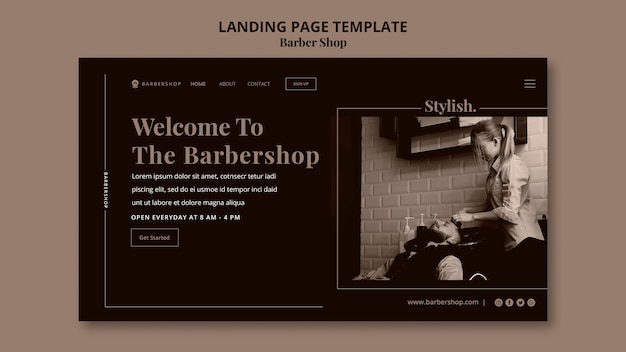 Gratis PSD barber shop websjabloon