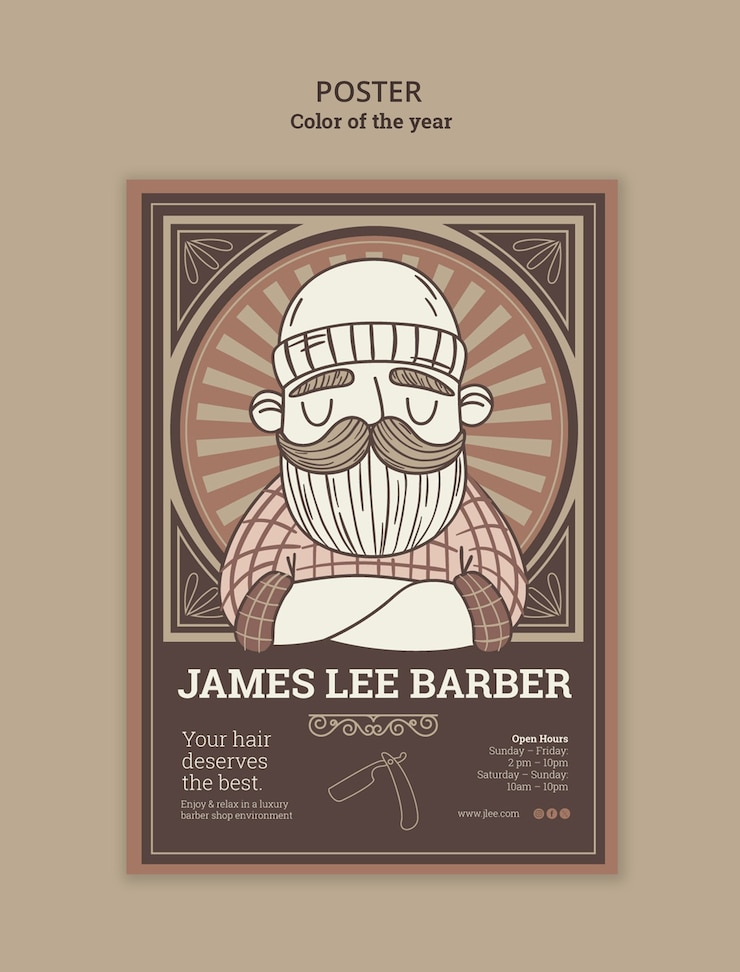 PSD Gratis barbershop poster template design