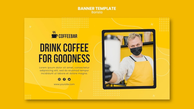 Gratis PSD barista banner sjabloonontwerp