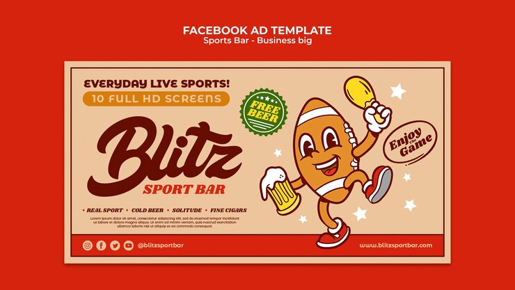 PSD gratuito barra deportiva para fanáticos y plantilla de promoción de redes sociales de ocio