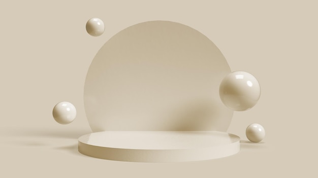 Base beige circular 3D para colocar objetos