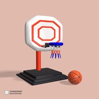 Basketbal hoepel pictogram geïsoleerd 3d render illustratie
