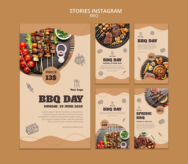 Bbq concept instagram verhalen sjabloon