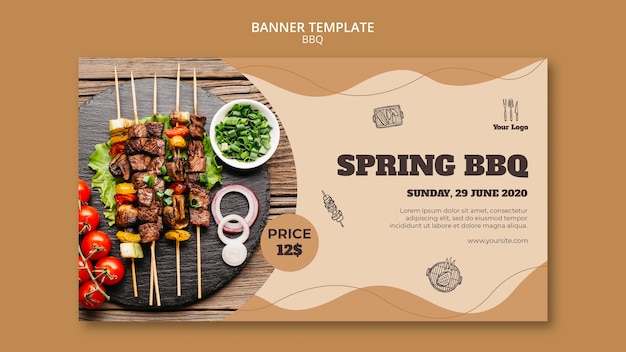 Gratis PSD bbq concept sjabloon voor spandoek