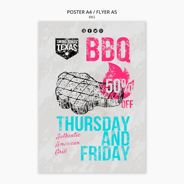 Gratis PSD bbq flyer met korting