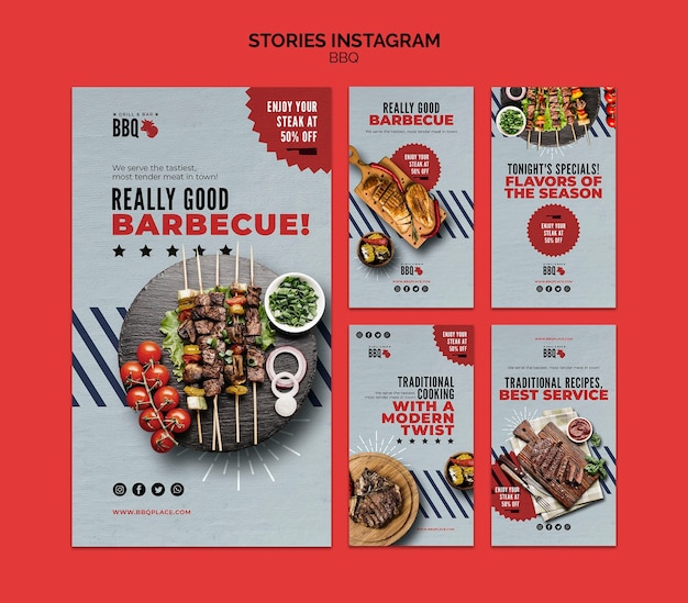 Gratis PSD bbq instagram verhalen sjabloon