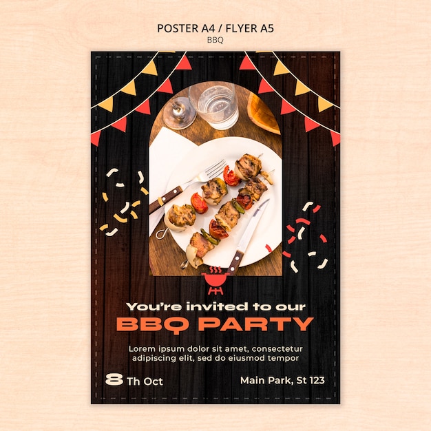 Gratis PSD bbq-sjabloonontwerp