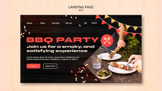 Gratis PSD bbq-sjabloonontwerp