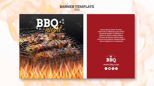 Gratis PSD bbq tijd en grill sjabloon voor spandoek