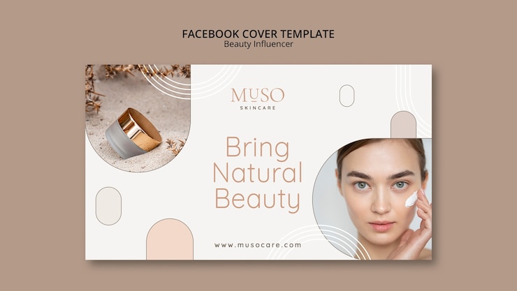 Gratis PSD beauty influencer facebook omslagontwerpsjabloon