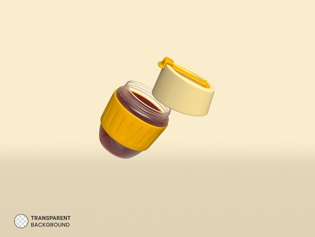 Bebé agua sipper botella icono aislado 3d render ilustración