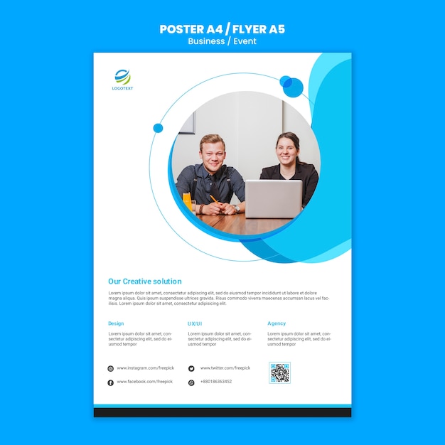 Gratis PSD bedrijfsevenement met websjabloon voor flyer