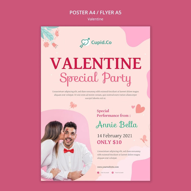 Bel modello di poster di San Valentino