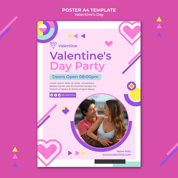 Bel modello di stampa verticale di San Valentino