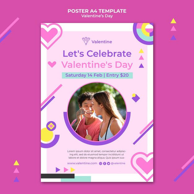 Bel modello di stampa verticale di San Valentino