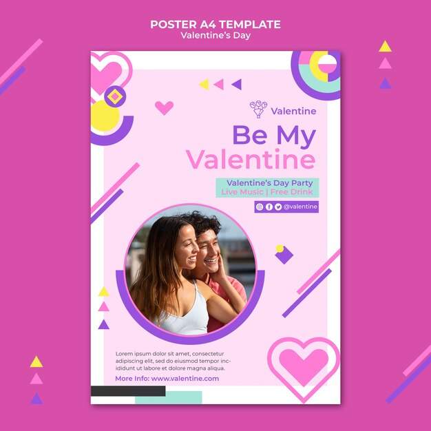 Bel modello di stampa verticale di San Valentino
