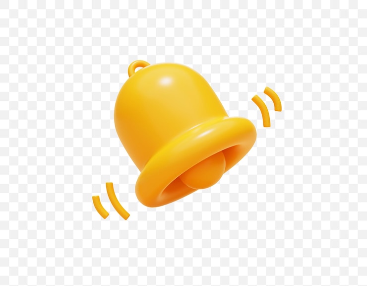PSD Gratis bell notice alert new event information sign or symbol website icon 3d illustration