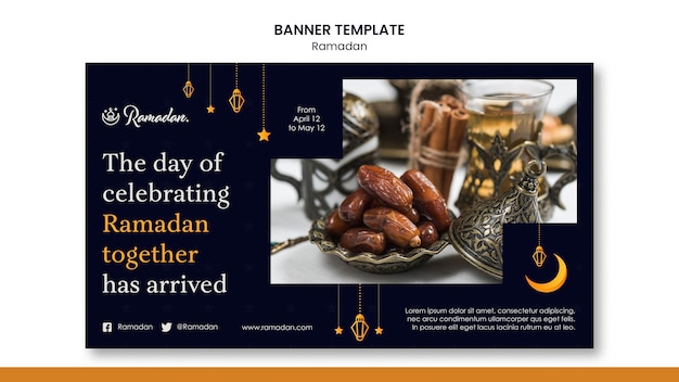 Bellissimo banner orizzontale di ramadan