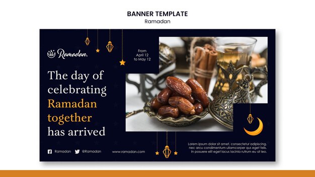Bellissimo banner orizzontale di ramadan
