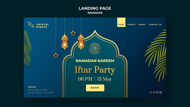 Bellissimo modello di home page del ramadan