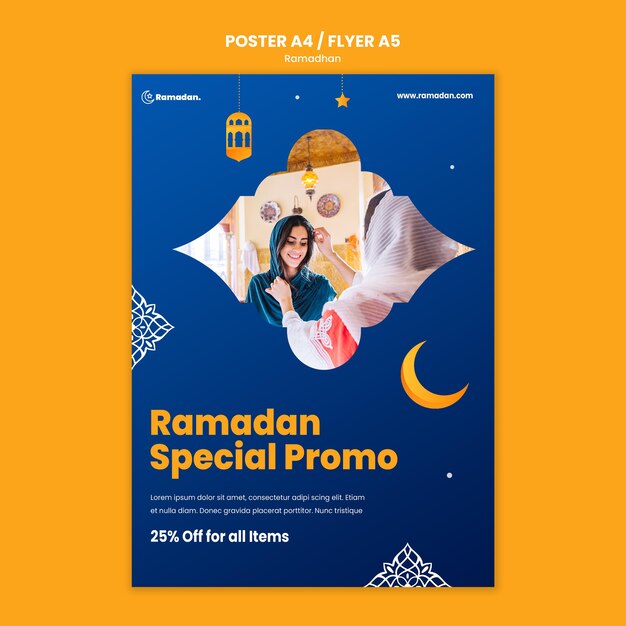 Bellissimo modello di poster di ramadan