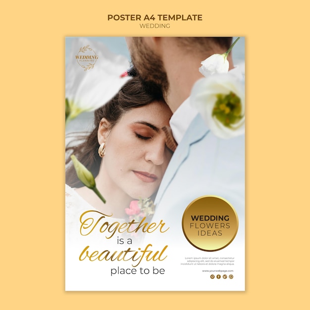 Bellissimo modello di stampa per matrimonio