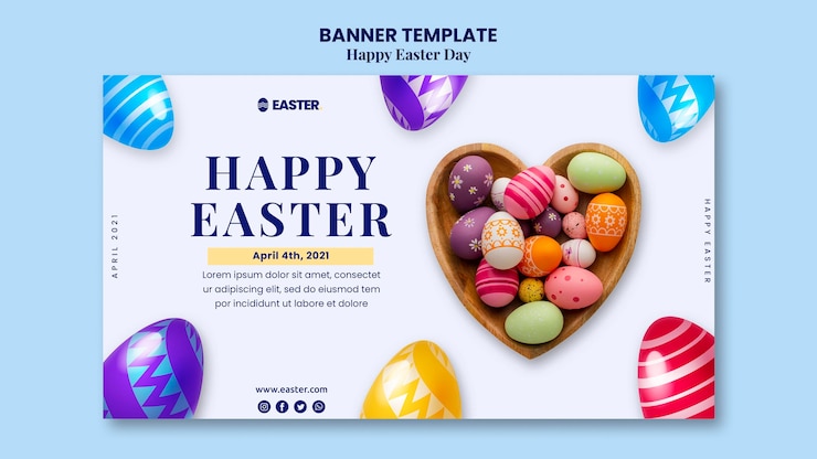 PSD gratuito bello modello della bandiera di evento di giorno di pasqua