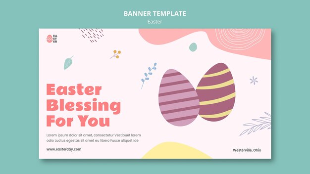 Bello modello della bandiera di evento di giorno di pasqua