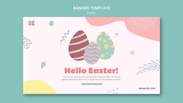 Bello modello della bandiera di evento di giorno di pasqua