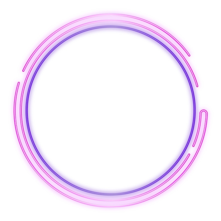 PSD Gratis bentuk lingkaran neon