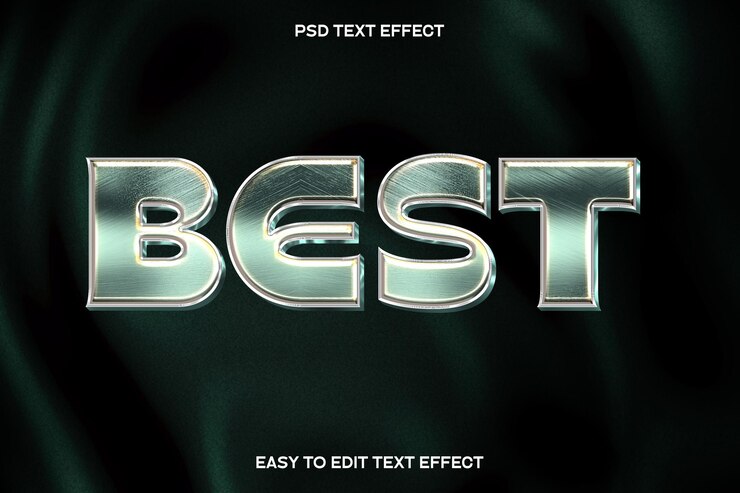 PSD gratuito best metal chrome editable text effect