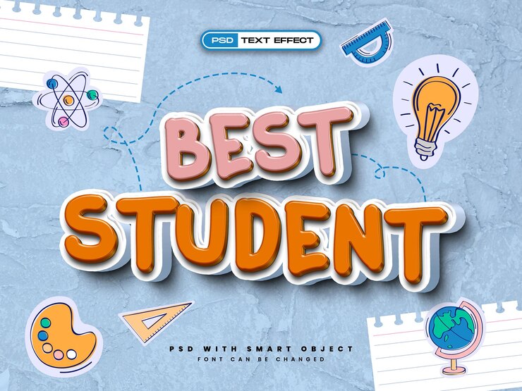 PSD Gratis best student text effect