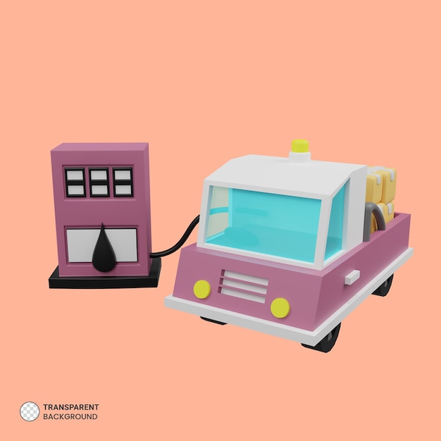 Gratis PSD bestelwagen pictogram geïsoleerde 3d render illustration