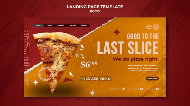 Gratis PSD bestemmingspagina van fastfoodrestaurants