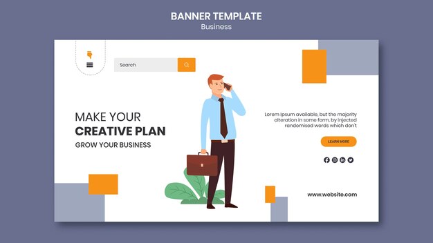 Bestemmingspagina voor bedrijf met creatief businessplan