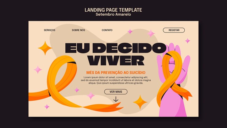 Gratis PSD bestemmingspagina voor bewustzijn van setembro amarelo