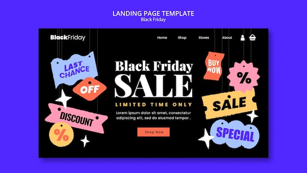 Gratis PSD bestemmingspagina voor black friday-promoties