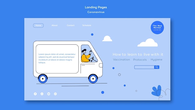 Bestemmingspagina voor coronavirus nieuwe normale levensstijl