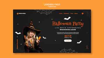 Gratis PSD bestemmingspagina voor halloween-feest