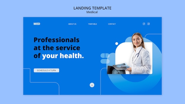 Gratis PSD bestemmingspagina voor medisch concept