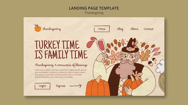 Gratis PSD bestemmingspagina voor thanksgiving-viering