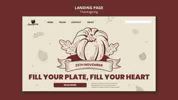 Gratis PSD bestemmingspagina voor thanksgiving-viering