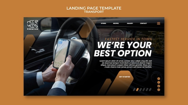 Gratis PSD bestemmingspagina voor transport met verloop