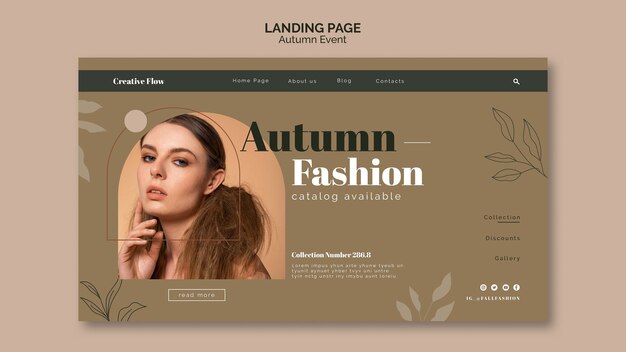 Bestemmingspaginasjabloon voor herfstmode