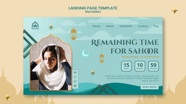 Gratis PSD bestemmingspaginasjabloon voor ramadanviering