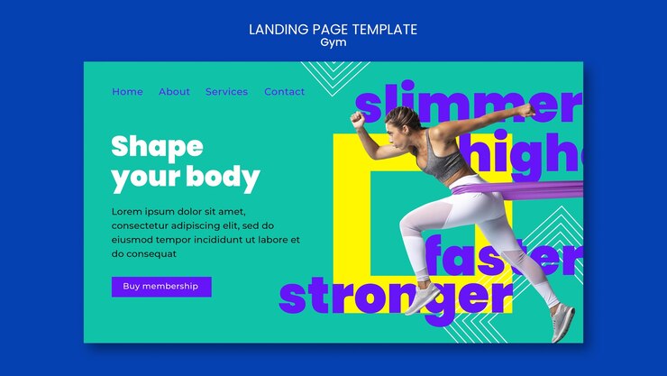 Gratis PSD bestemmingspaginasjabloon voor sportschool en fitness